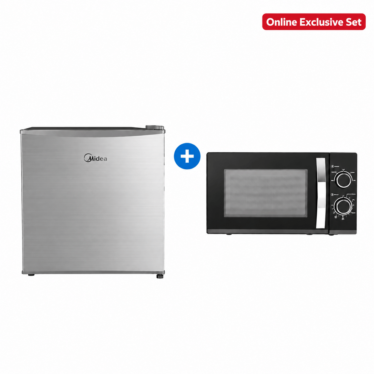 ไมโครเวฟระบบอุ่น MIDEA MM720CJ9 20 ลิตร สีดำ + ตู้เย็นมินิบาร์ MIDEA HS-65LN 45 ลิตร 1.6Q. สีเงิน (ชุดเซตเฉพาะออนไลน์เท่านั้น)_0